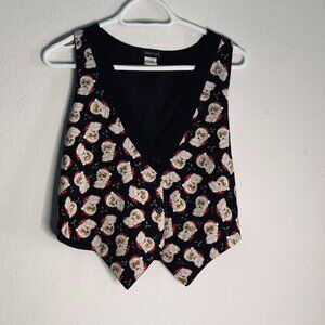 Vintage Robyn-Lyn Holiday Christmas V-‎ Button-down Vest  Small Party bartender